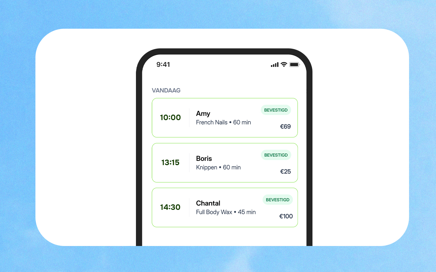 Automatische bevestiging en herinneringen Avana
